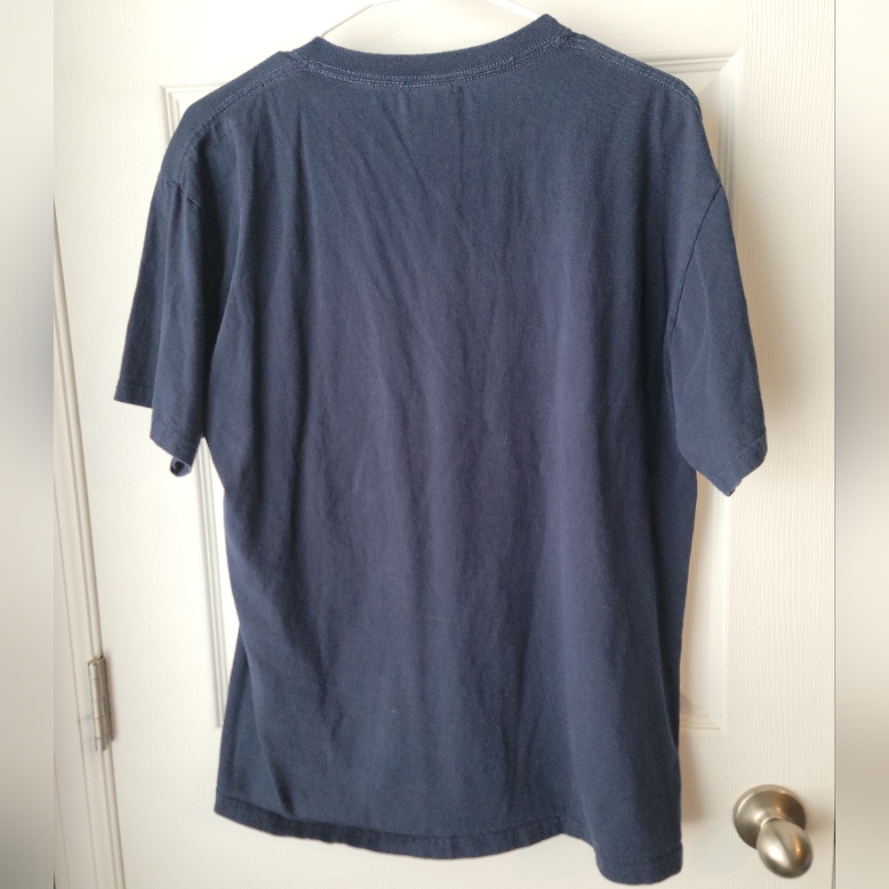 VINTAGE Justice League Shirt Mens L Blue Batman Super Hero DC Comics Movie Tee - Picture 2 of 6
